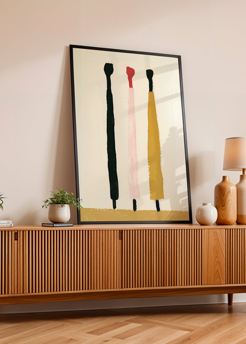 Cuadro abstracto de tres pinceladas verticales – Product3