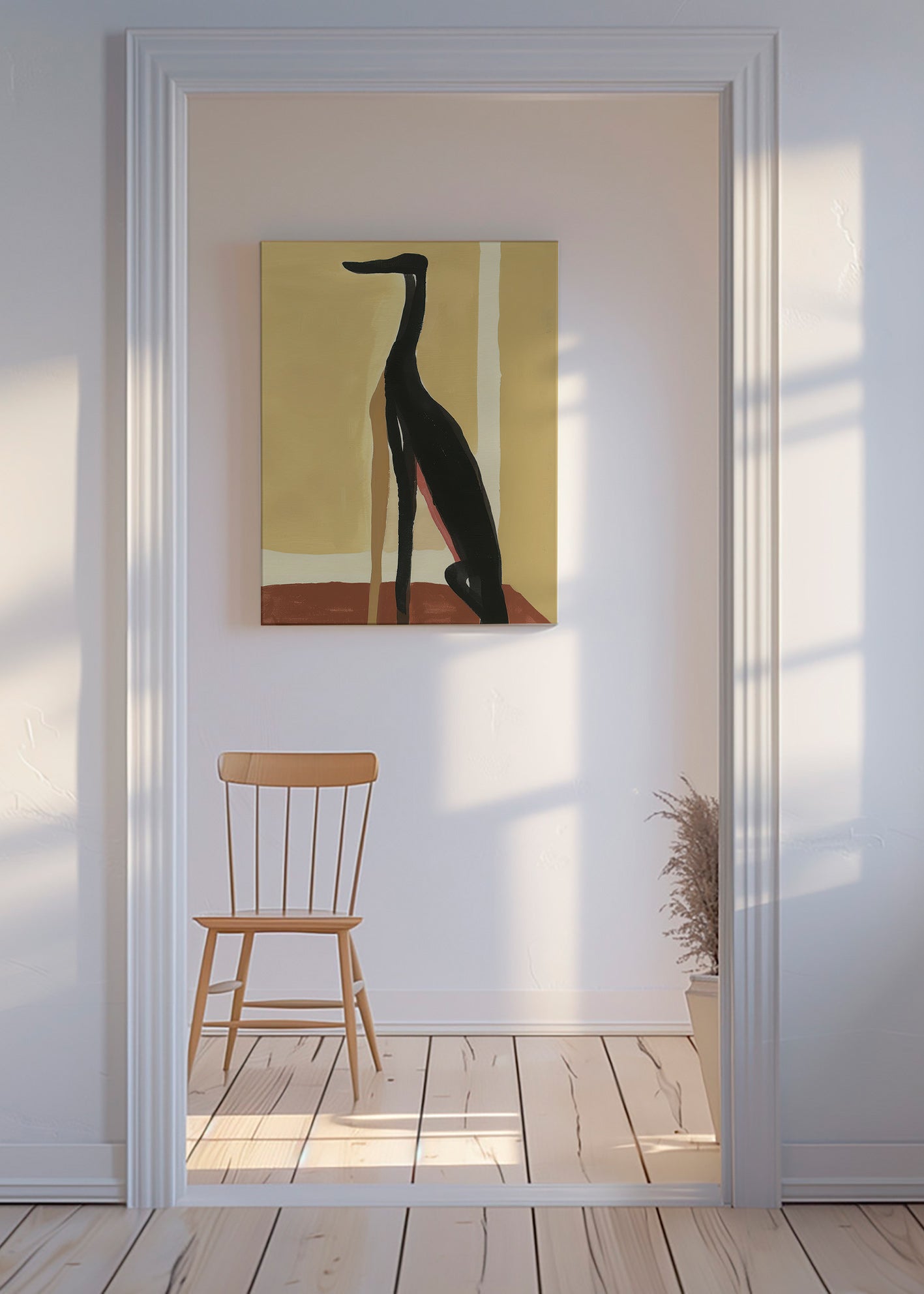 Cuadro galgo en perfil minimalista – Canvas