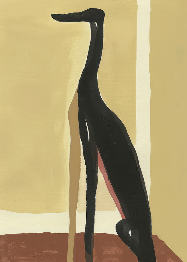 Cuadro galgo en perfil minimalista