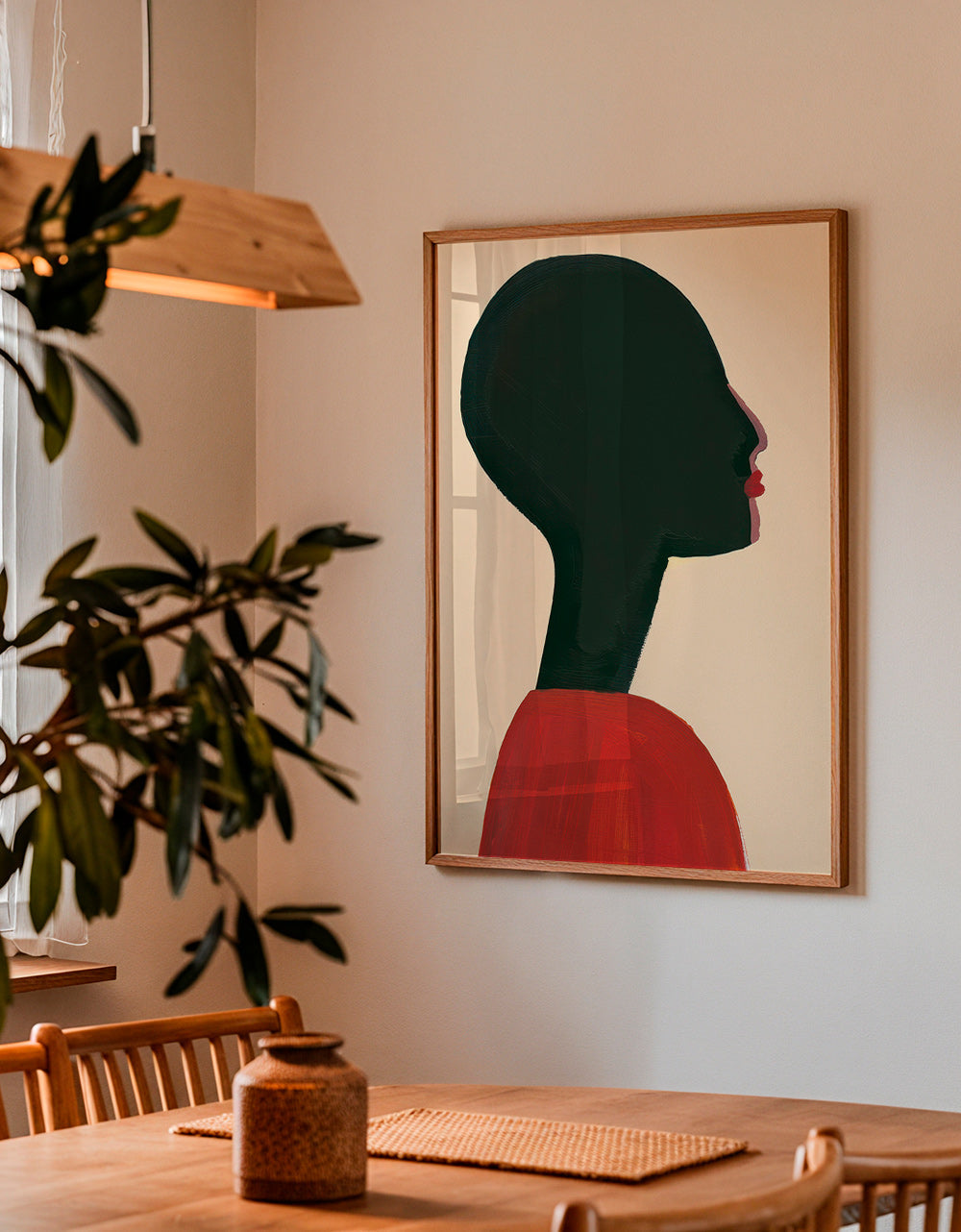 Ilustración: perfil estilizado en rojo – Product3