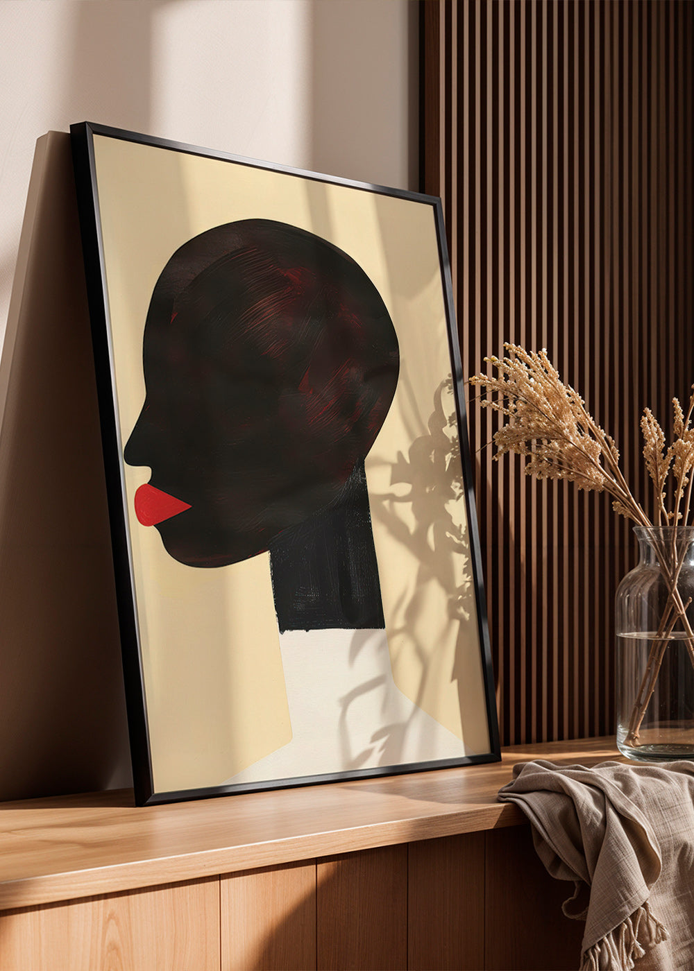 Ilustración de perfil con labios rojos – Product3