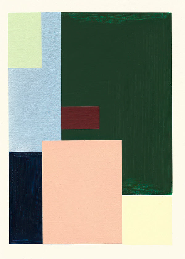 Cuadro geométrico con bloques color pastel