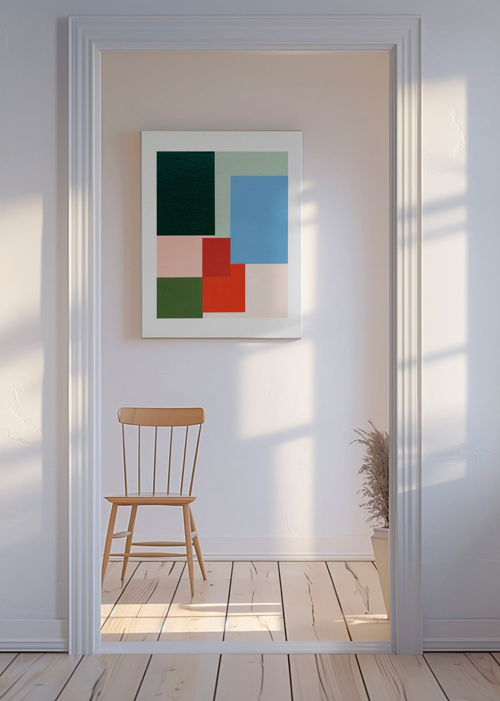 Cuadro geométrico de bloques de color – Canvas