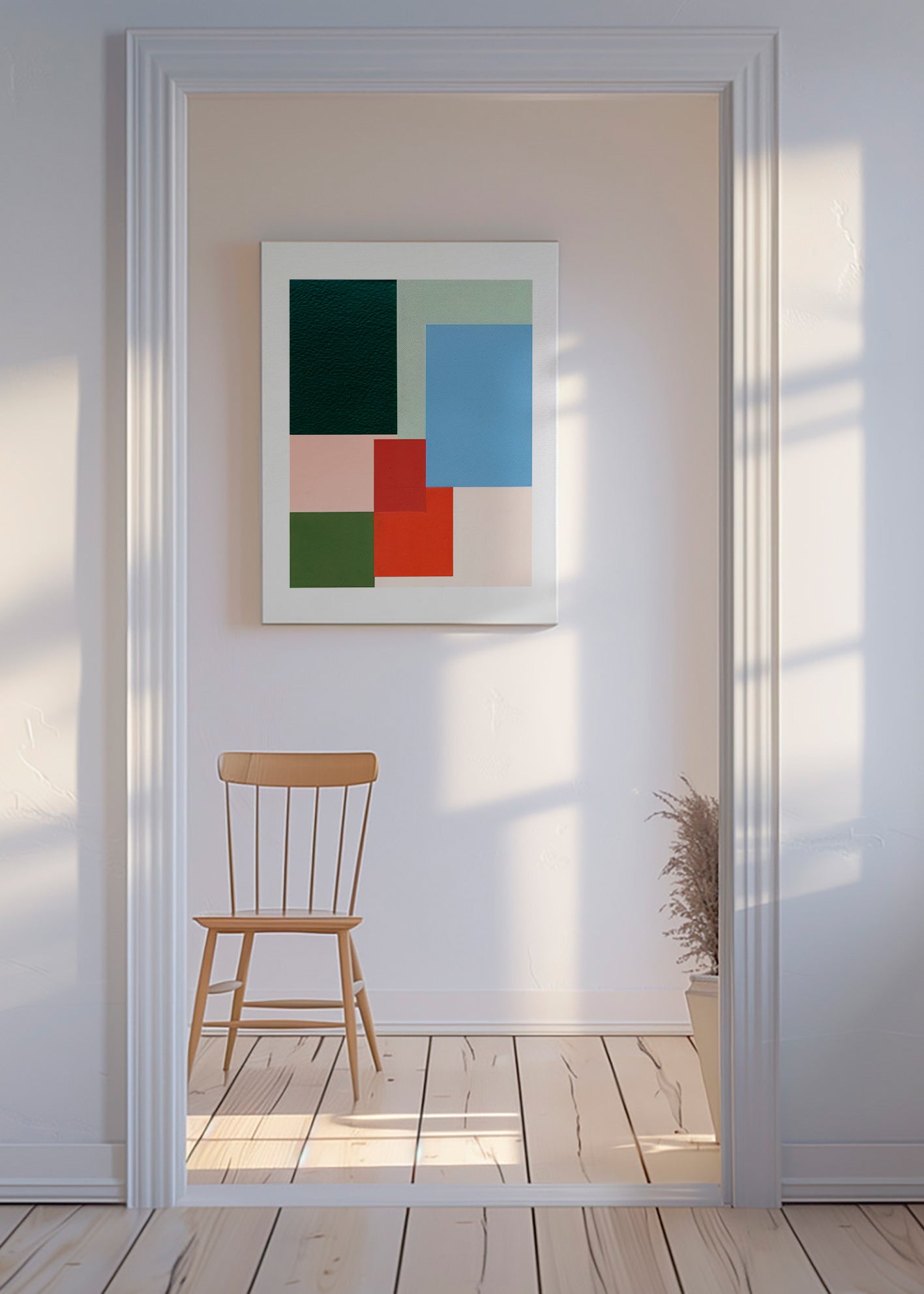 Cuadro geométrico de bloques de color – Canvas