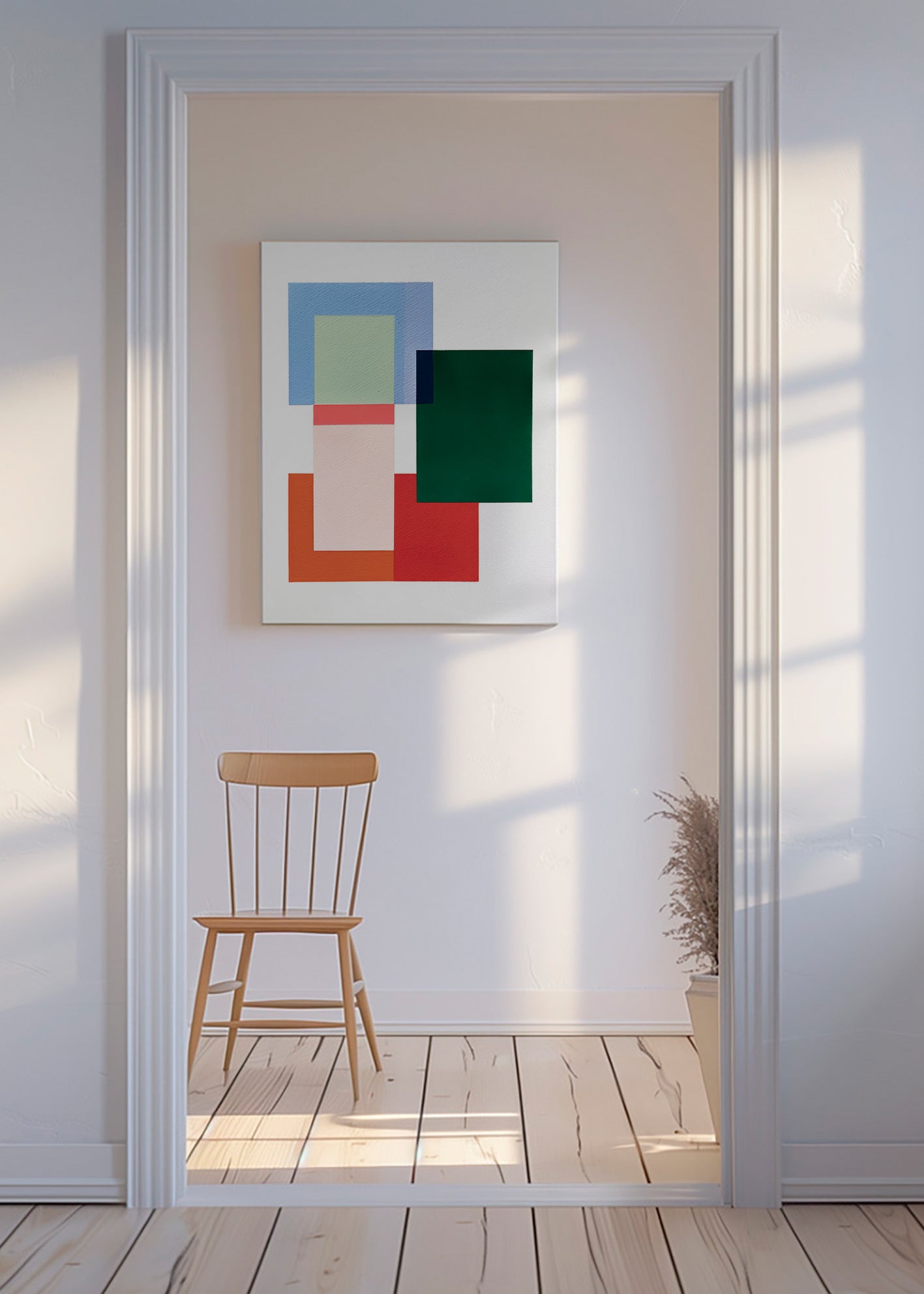 Cuadro abstracto de rectángulos superpuestos – Canvas