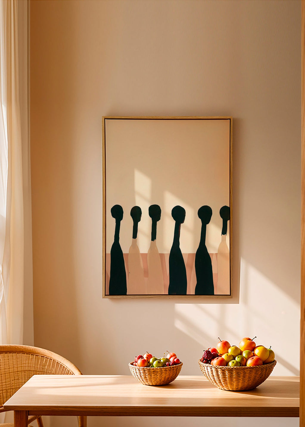 Cuadro abstracto de figuras alargadas – Canvas2