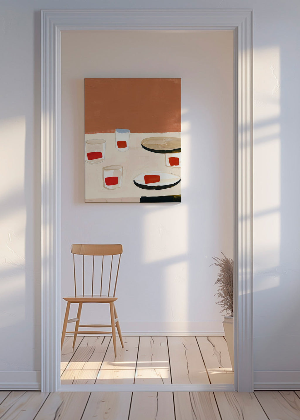 Cuadro de cocina con vasos y platos – Canvas