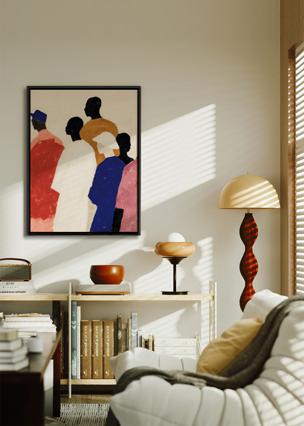 Cuadro abstracto de figuras en fila – Canvas1