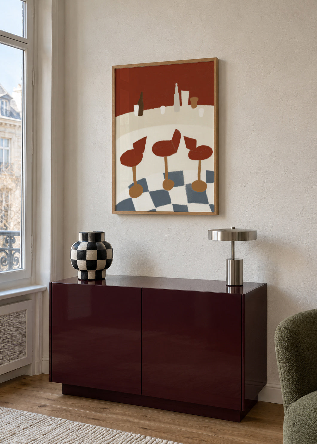 Bar Stool Pattern - Framed poster in an interior