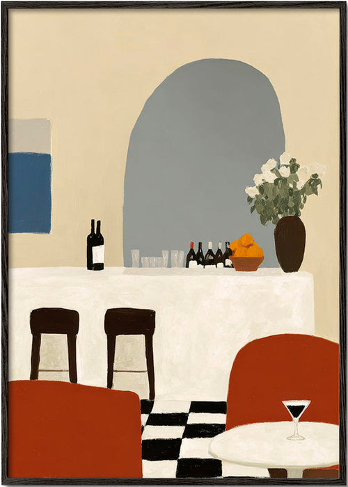 Cuadro de cocina con arco y barra minimalista – Black Frame