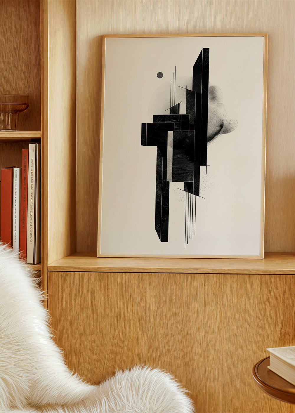 Cuadro geométrico monolito en negro – Product1