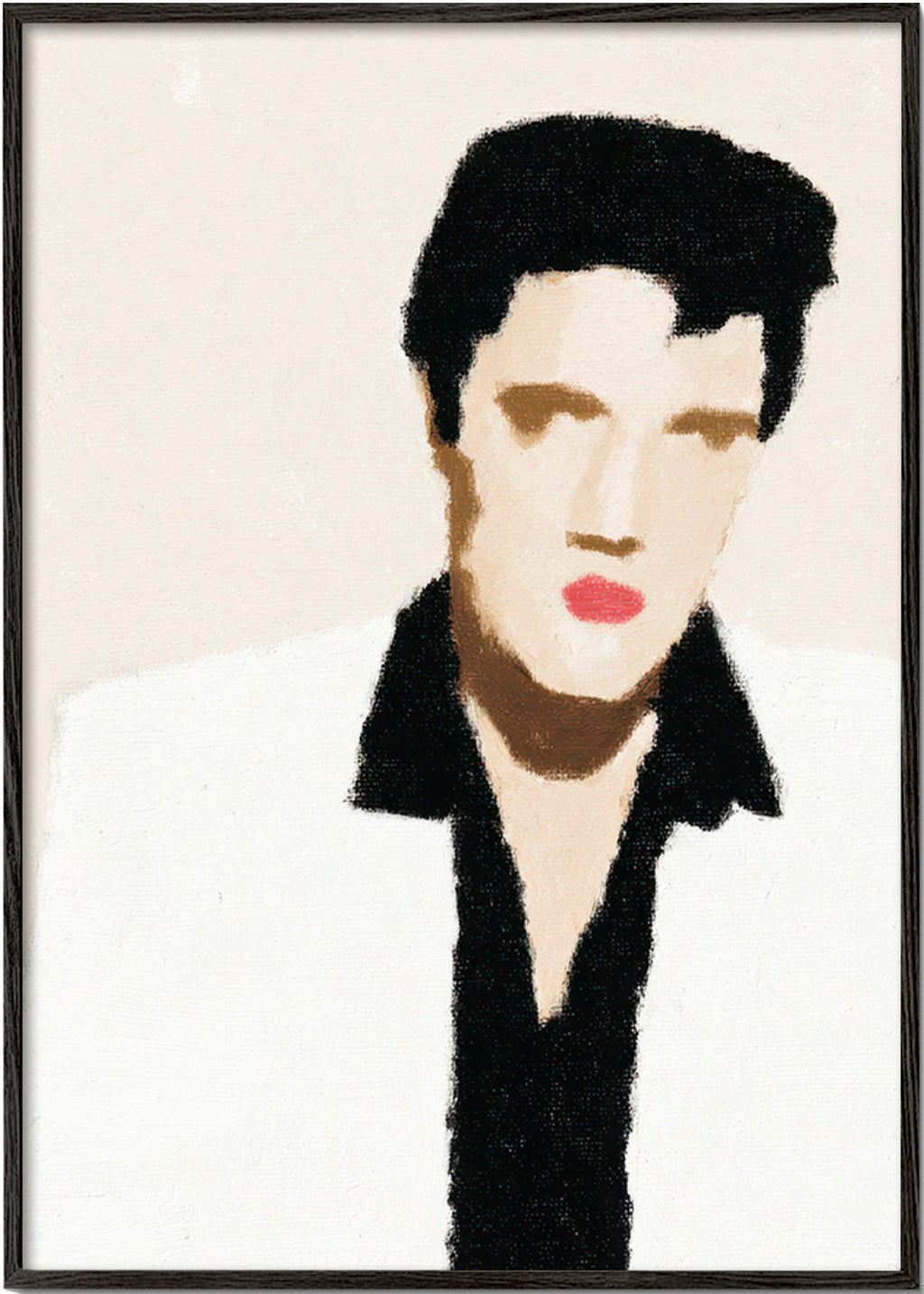 Ilustración retrato minimalista con gesto icónico – Black Frame