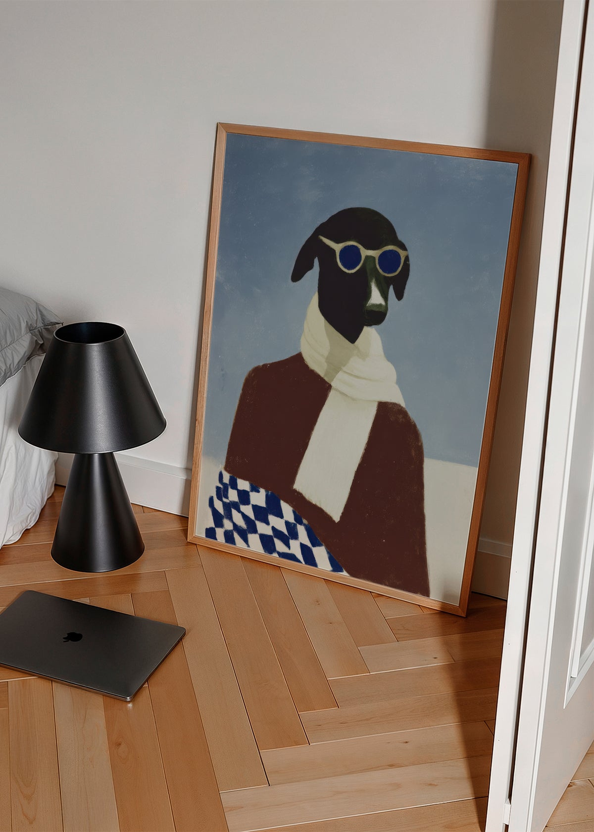 Winter Dog I - Framed poster in an interior