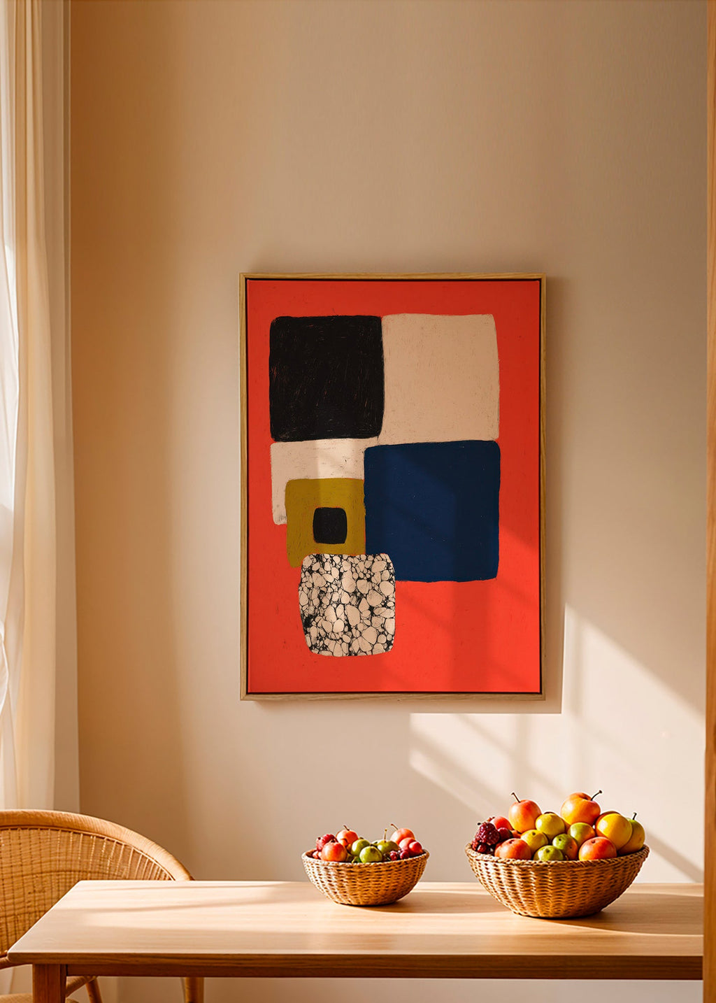 Cuadro geométrico en rojo y azul – Canvas1