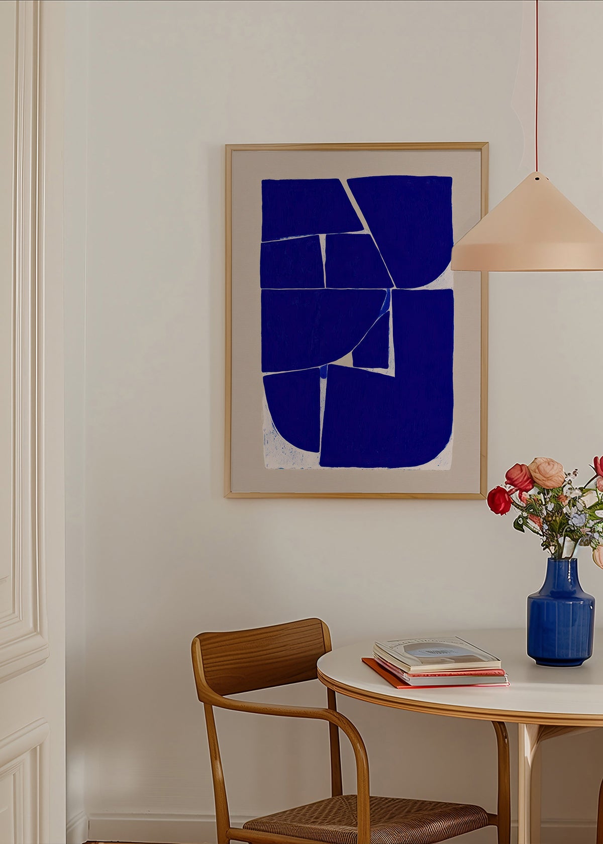 Cuadro abstracto con bloques azules orgánicos – Product1