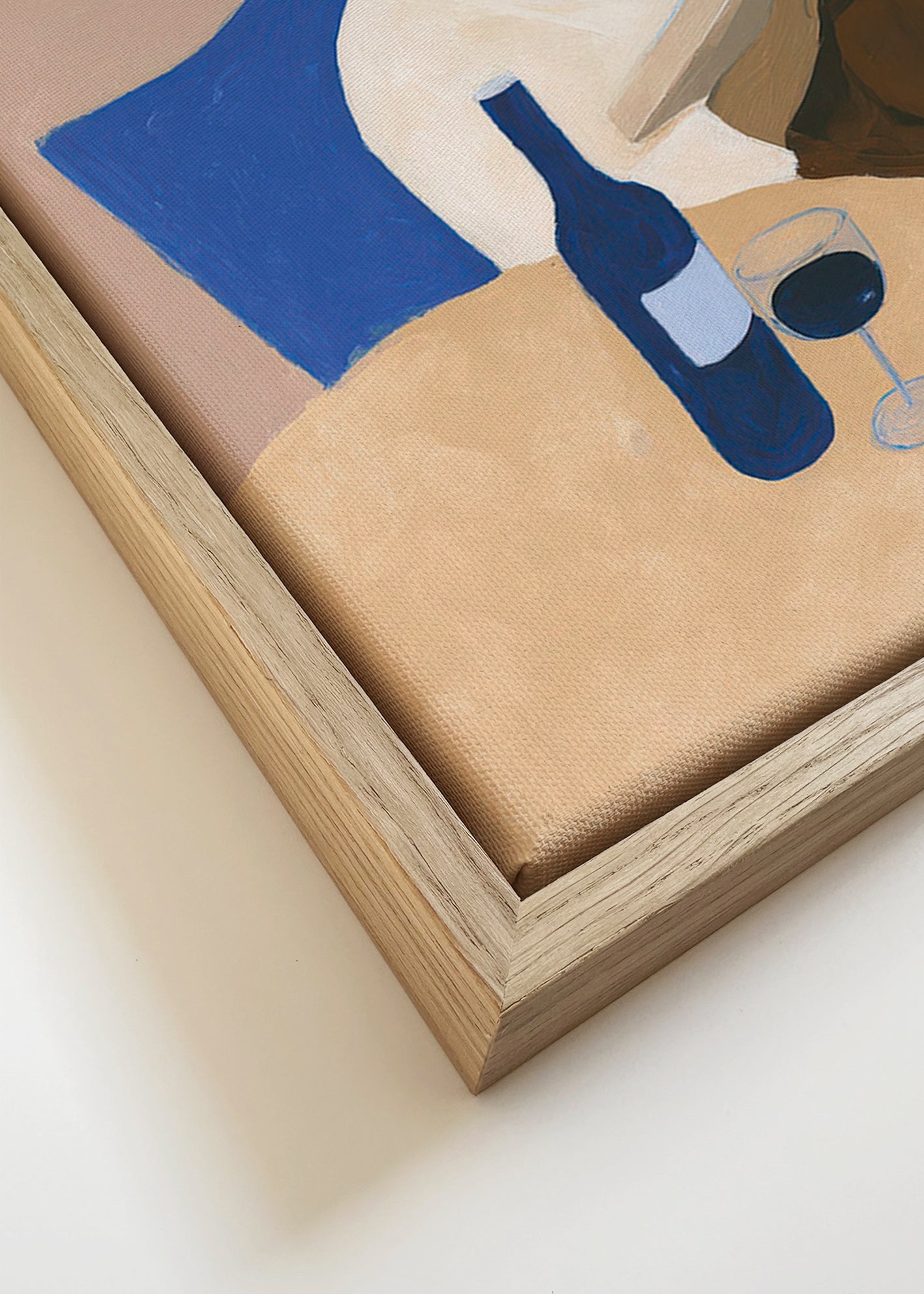 Cuadro de cocina con lectora y copa de vino – Canvas detail