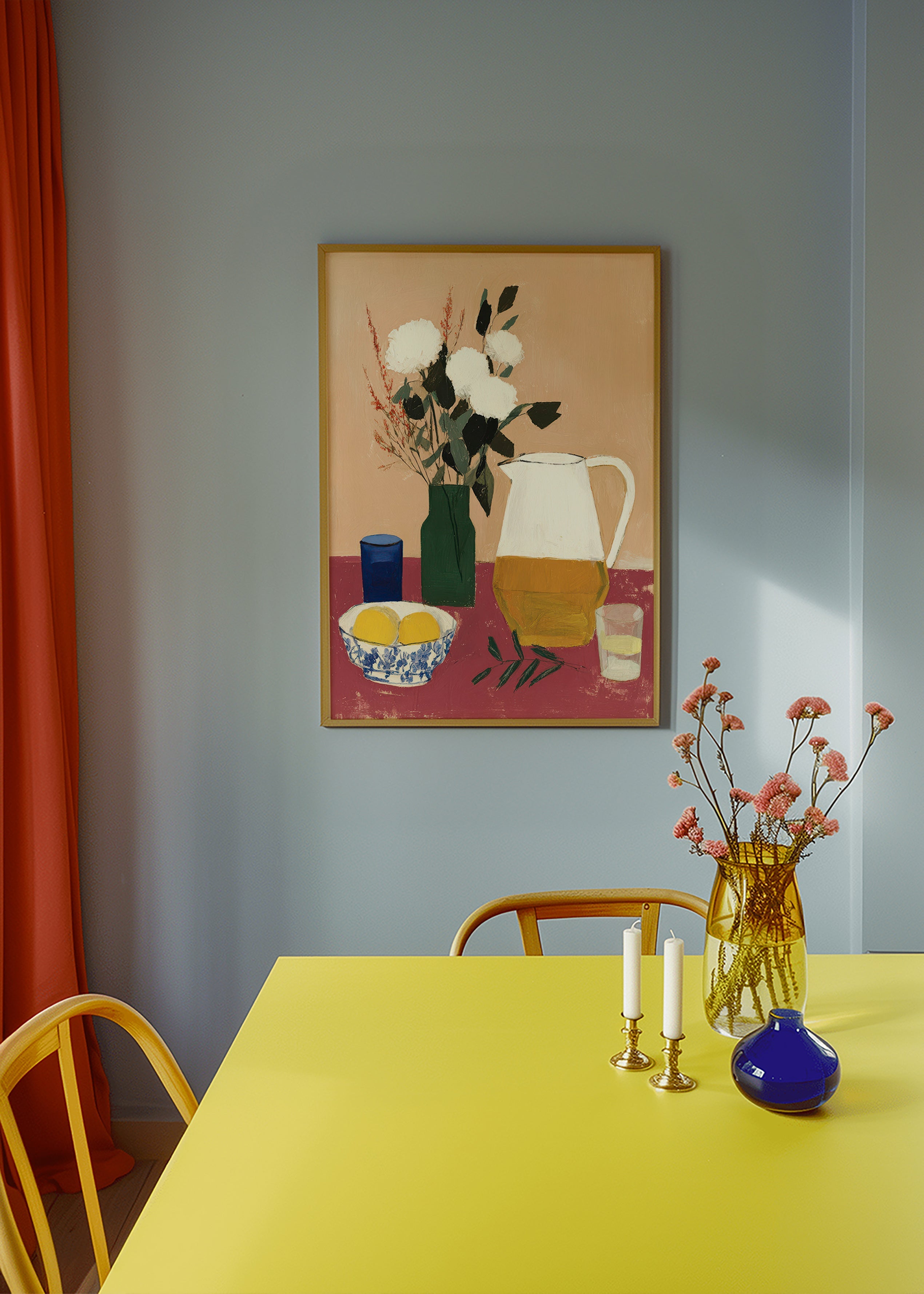 Cuadro de cocina con jarra y flores blancas – Product1