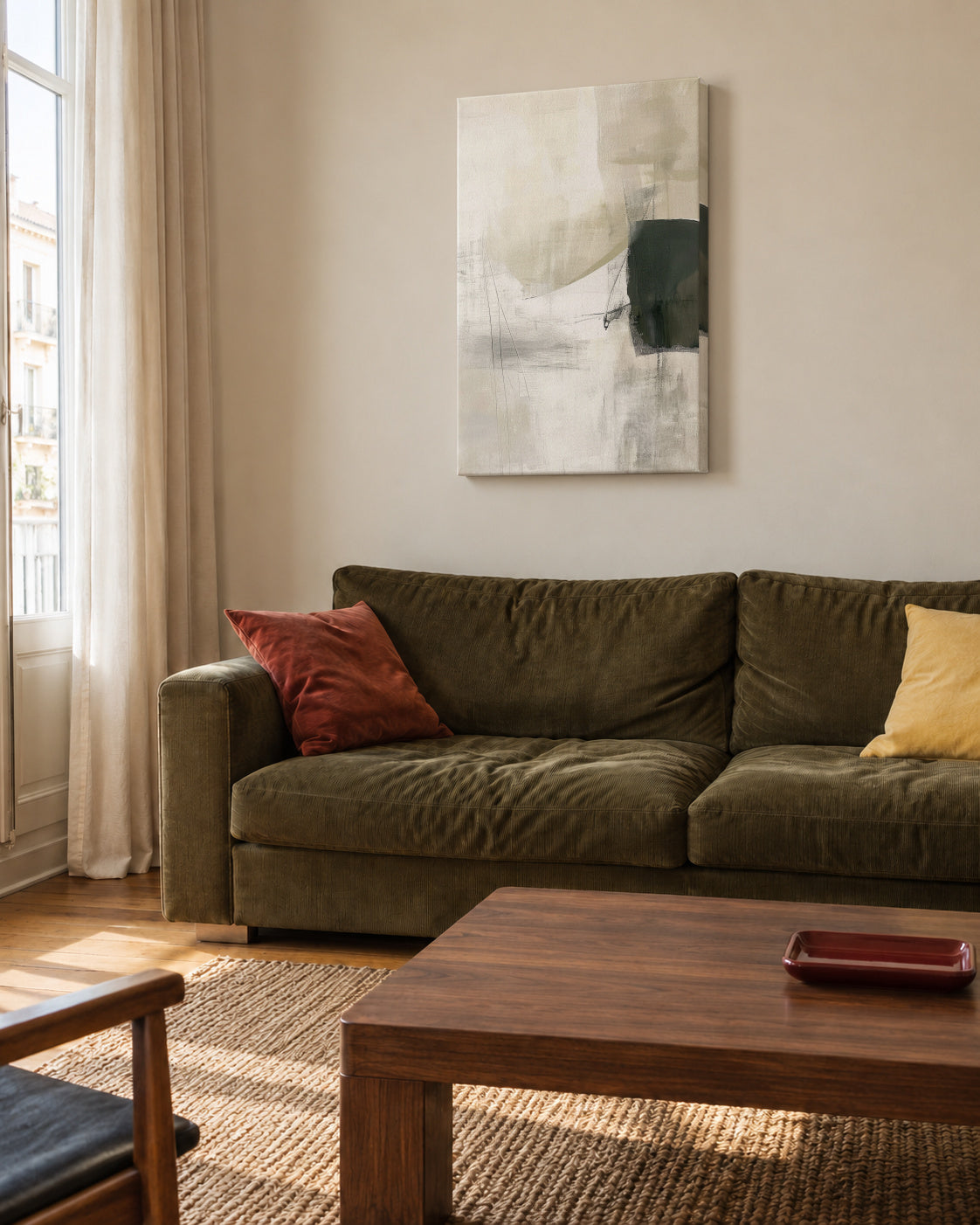 Filtered Light - Unframed canvas in an interior