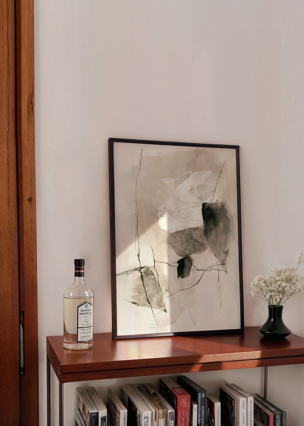 Cuadro abstracto en tinta y lavados beige – Product2