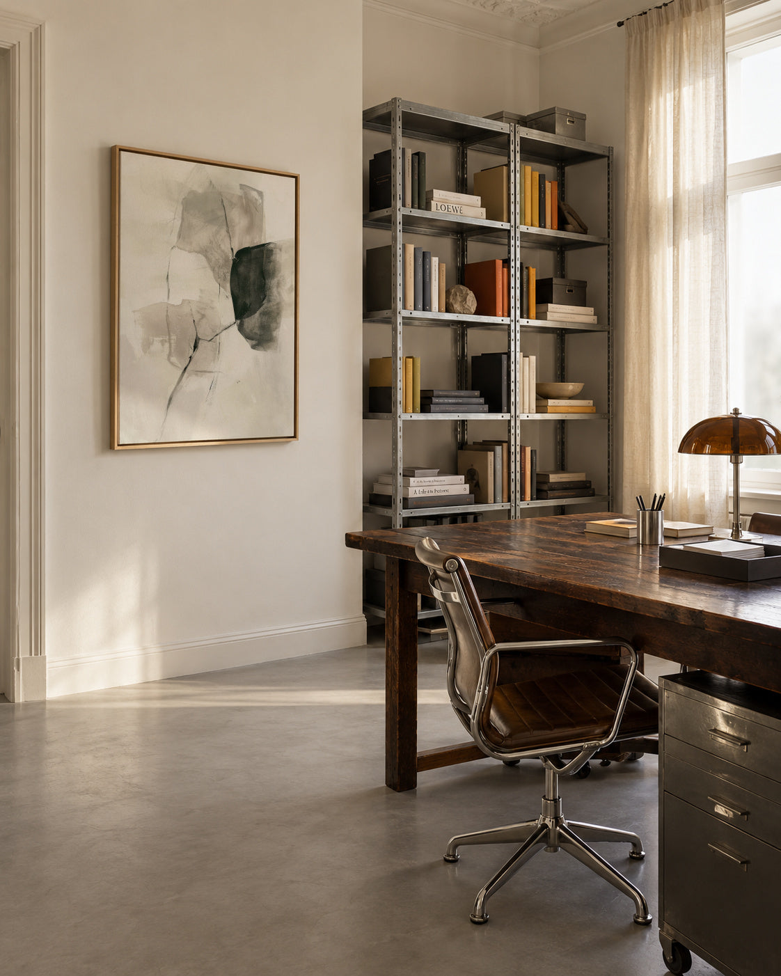 Ink in Repose II - Framed canvas in an interior