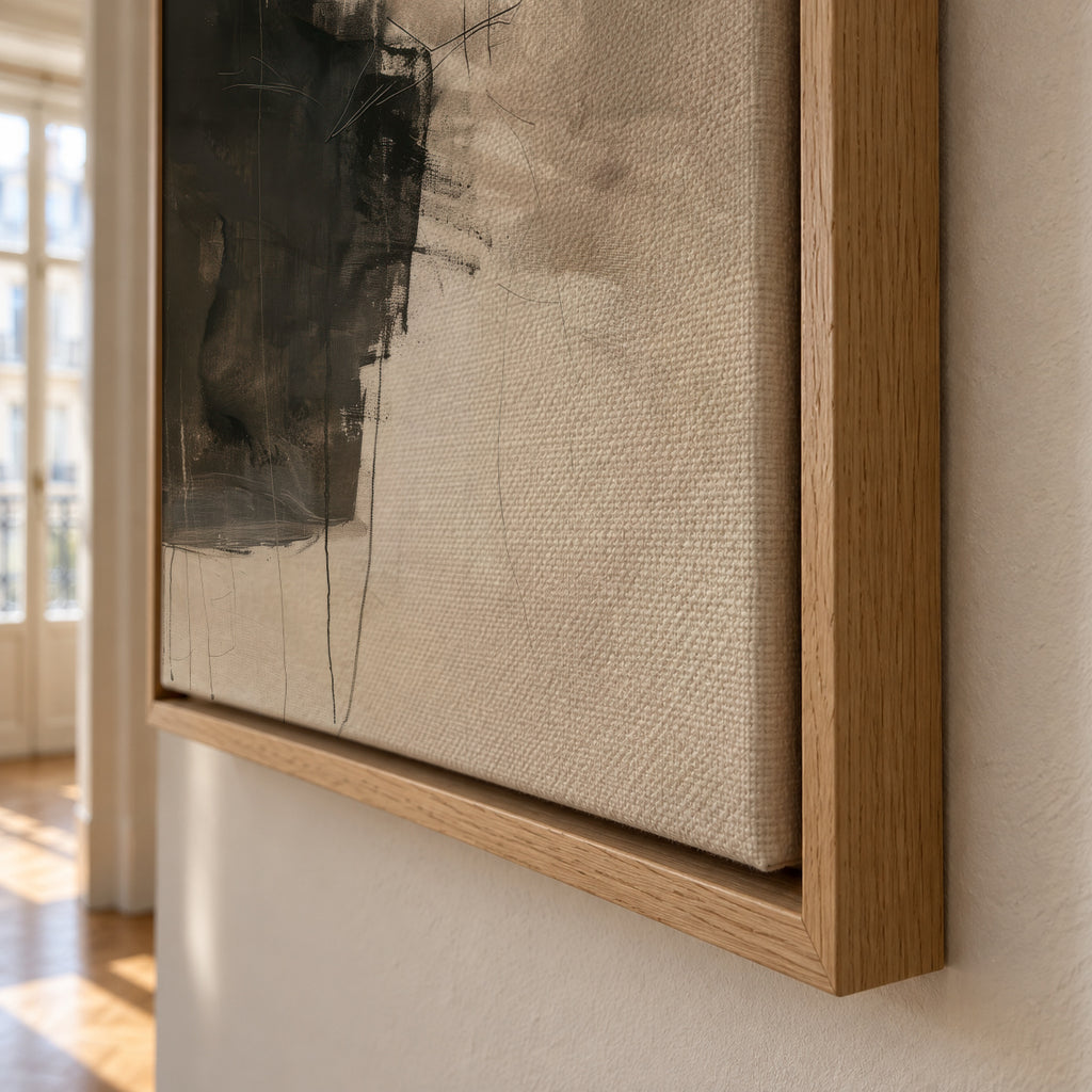 Charcoal Shadows - Framed canvas detail