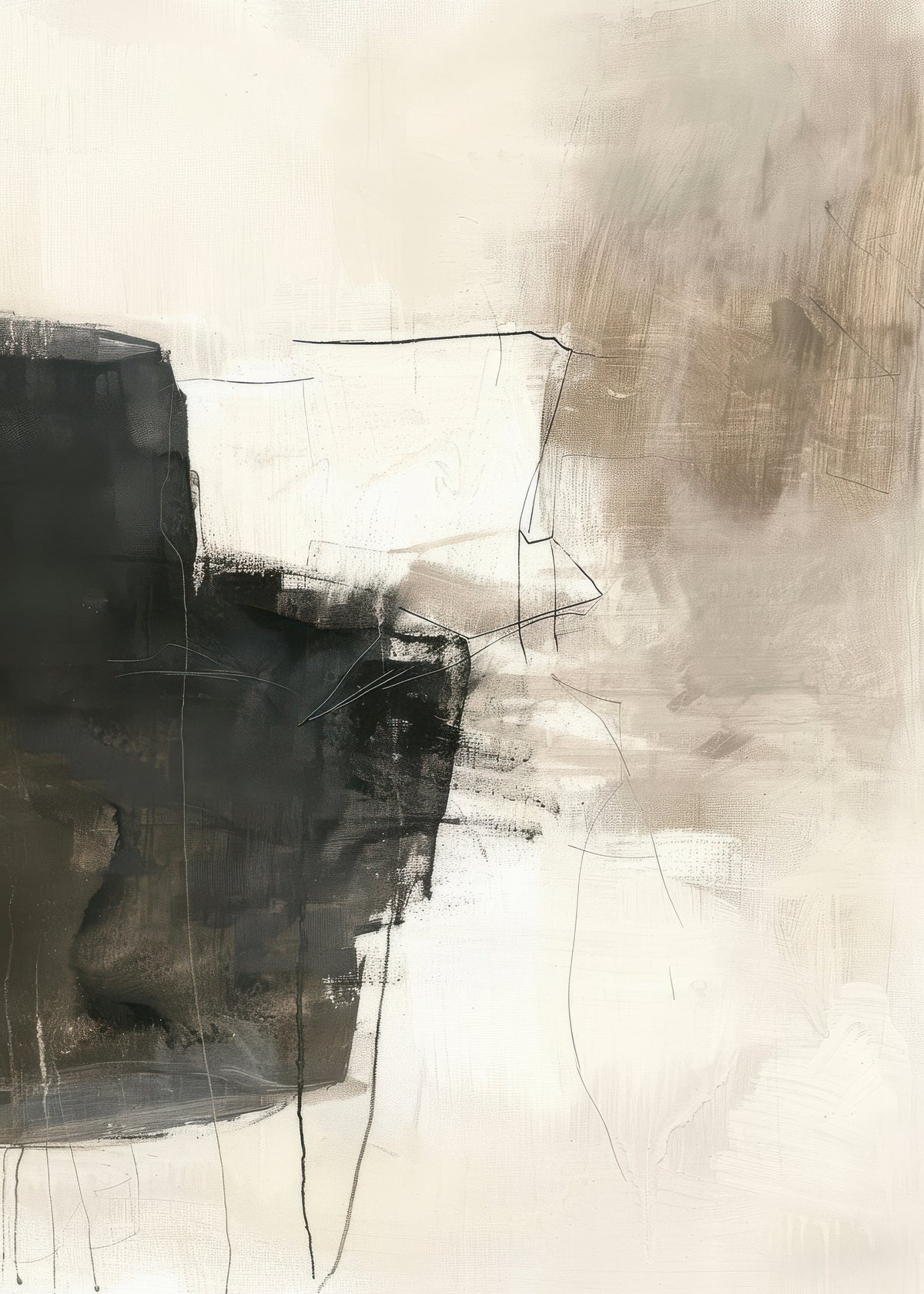 Charcoal Shadows - Unframed art print