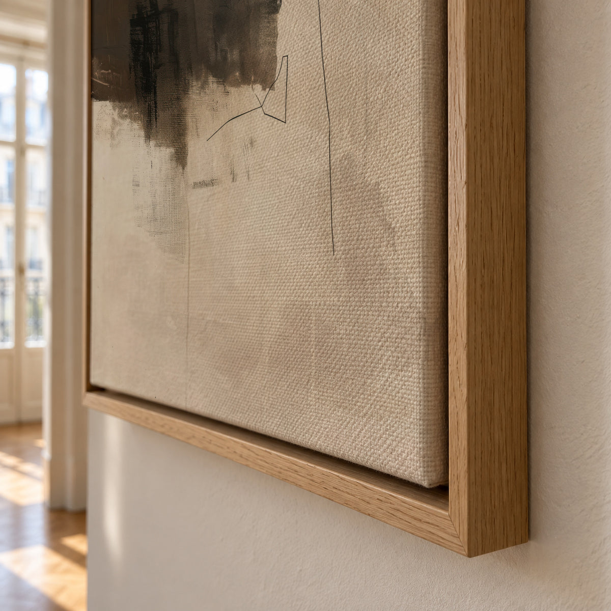 Stone and Pigment - Framed canvas detail