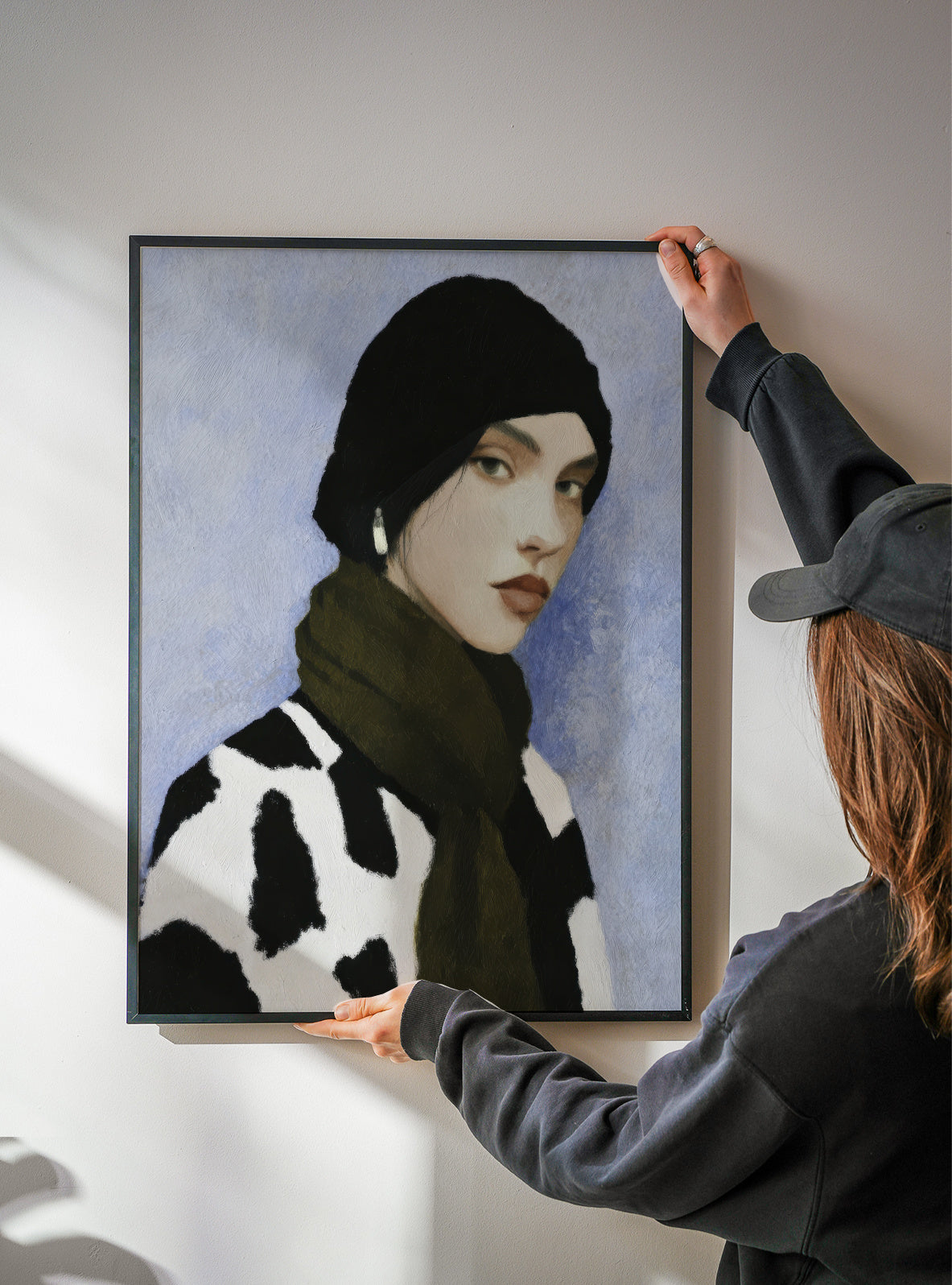 Cow Print Scarf - Framed poster detail