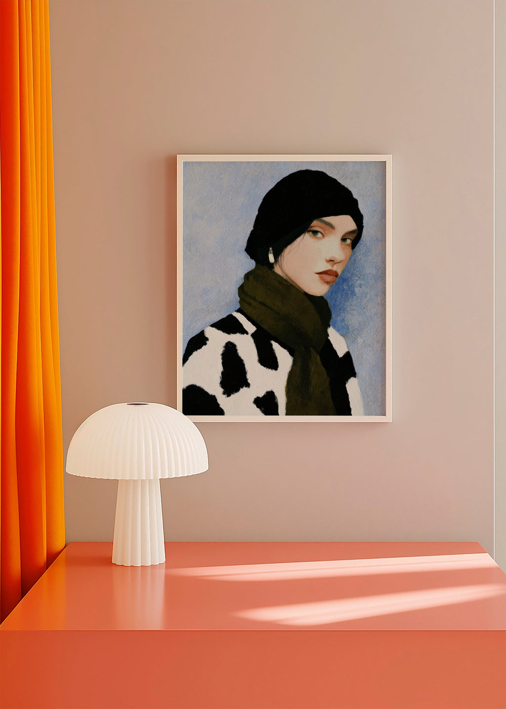 Ilustración de retrato con estampado vaca – Product3