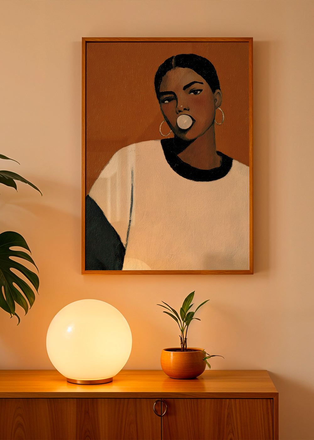 Ilustración retrato contemporánea con burbuja – Product2