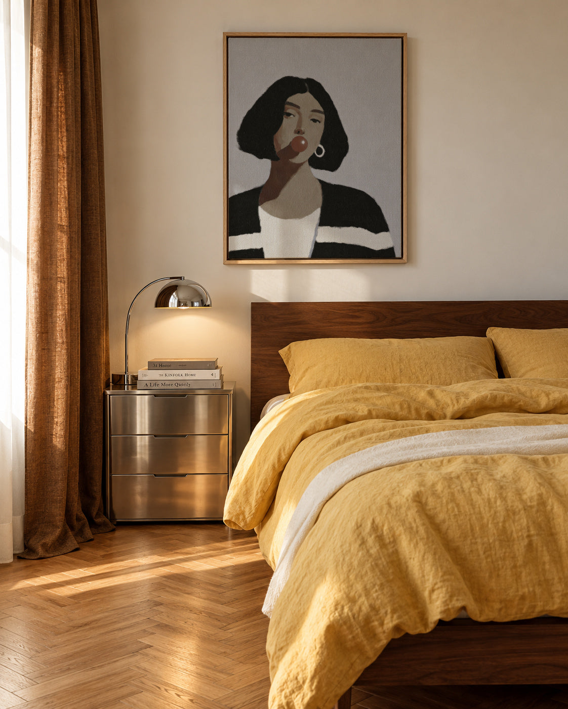 Striped Shirt Study - Framed canvas in an interior