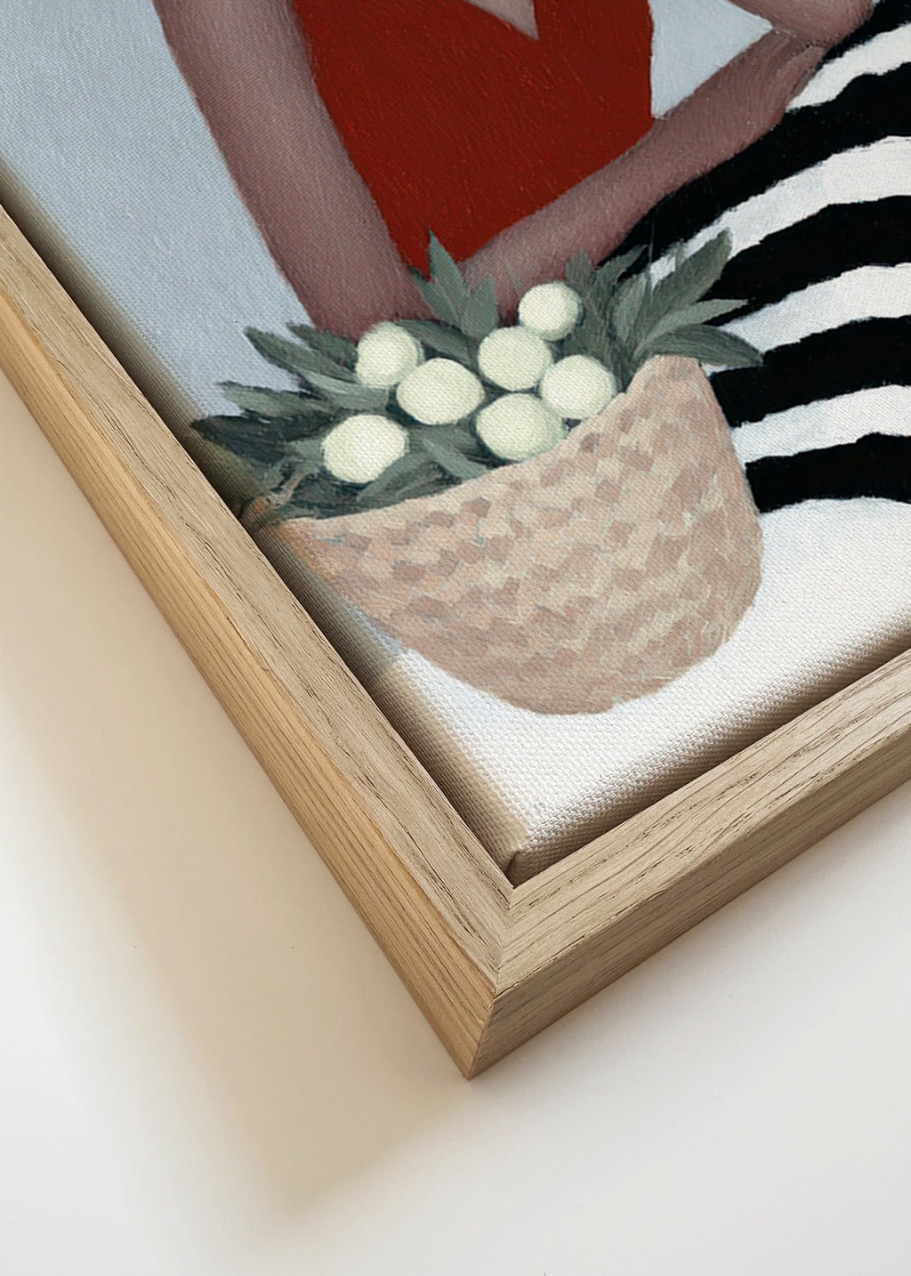 Ilustración de mujer con vestido rojo – Canvas detail