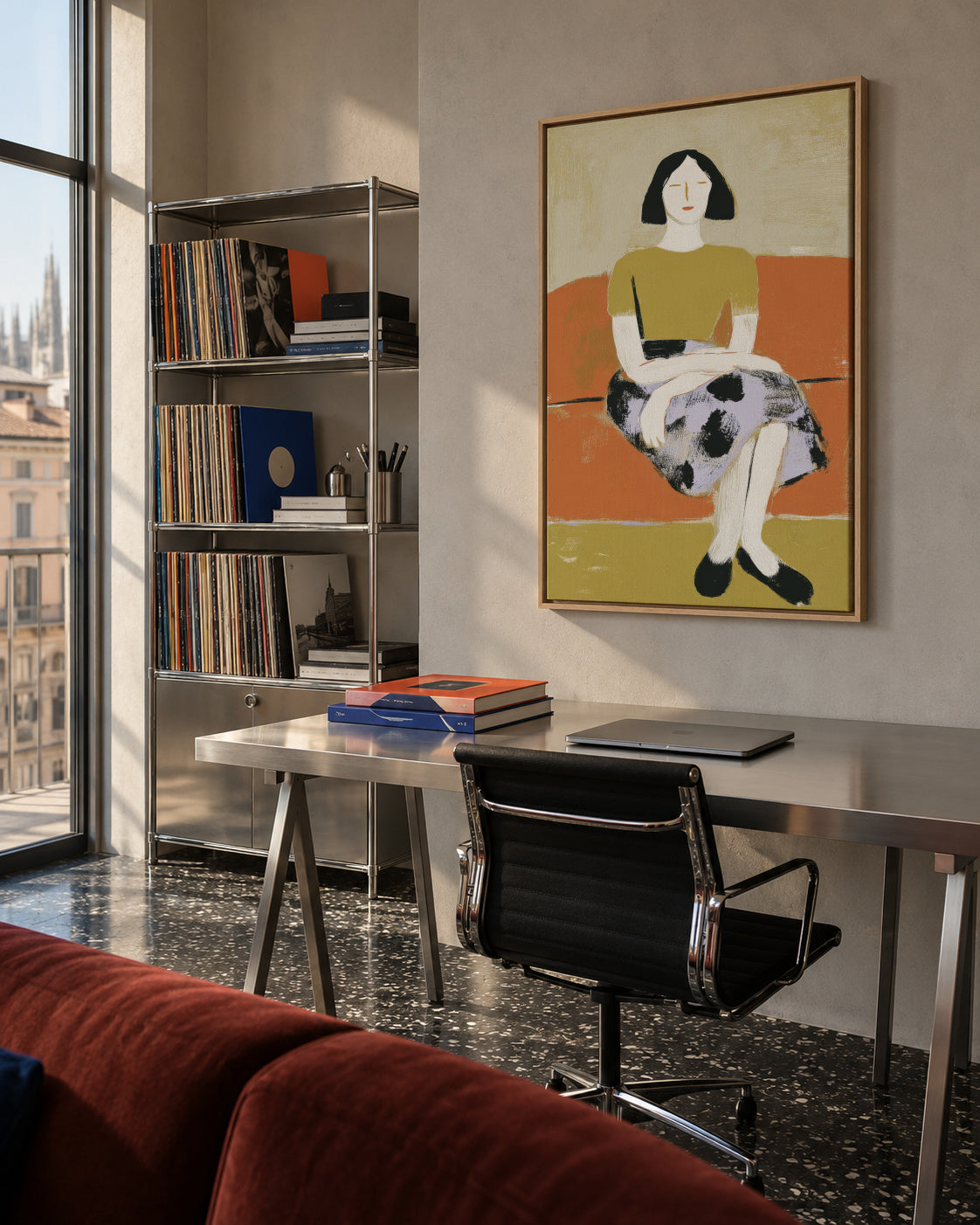 Sofa stories - Framed canvas in an interior