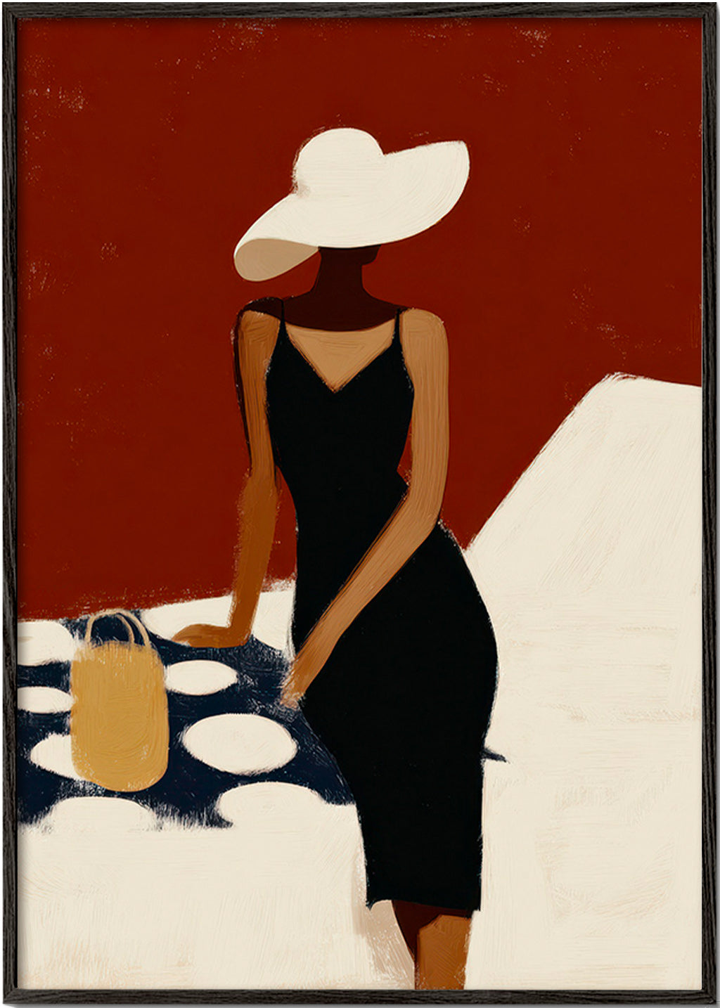Ilustración elegante de figura con vestido negro – Black Frame
