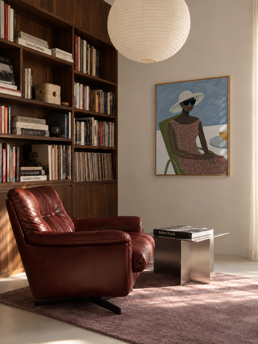 Terrace Sun Hat - Framed canvas in an interior