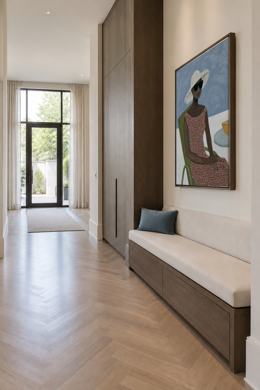 Terrace Sun Hat - Framed canvas in an interior
