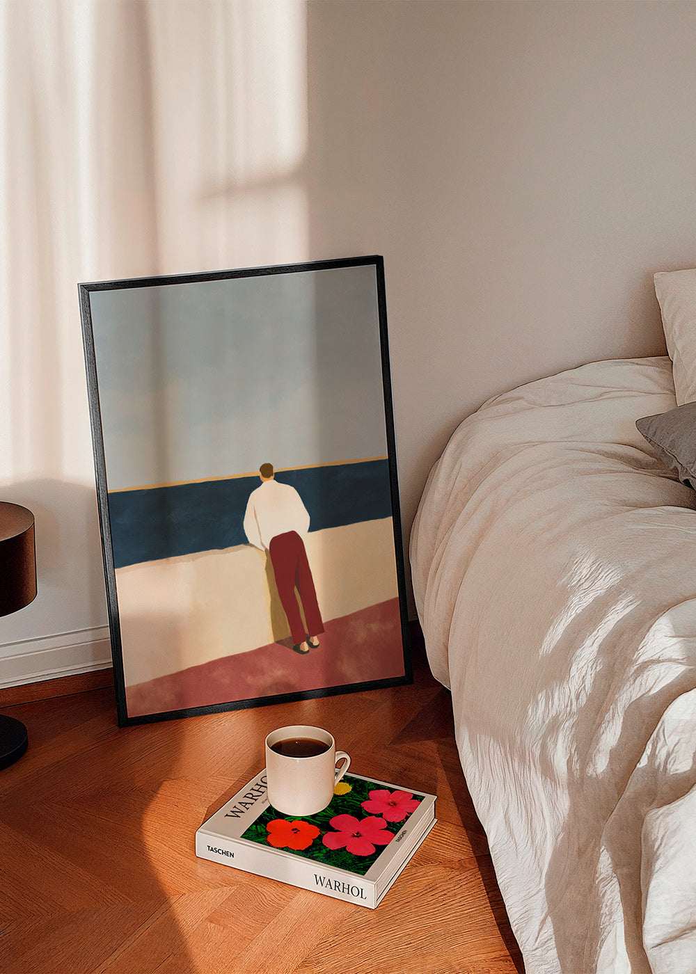 Cuadro de paisaje con figura mirando al mar – Product3