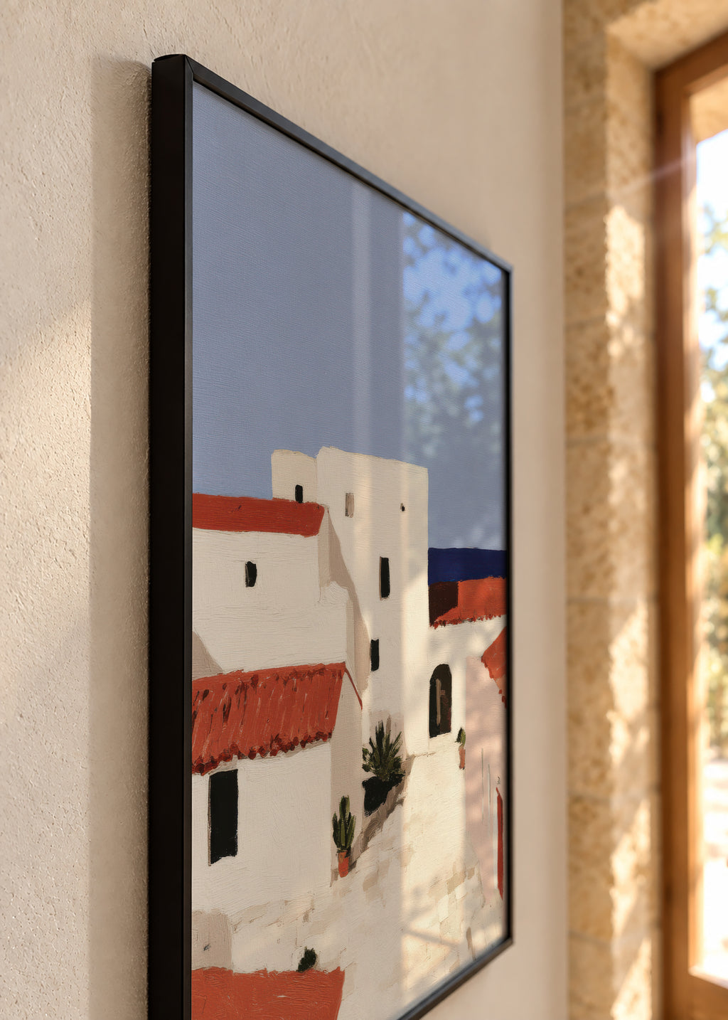 White Courtyard - Framed poster detail