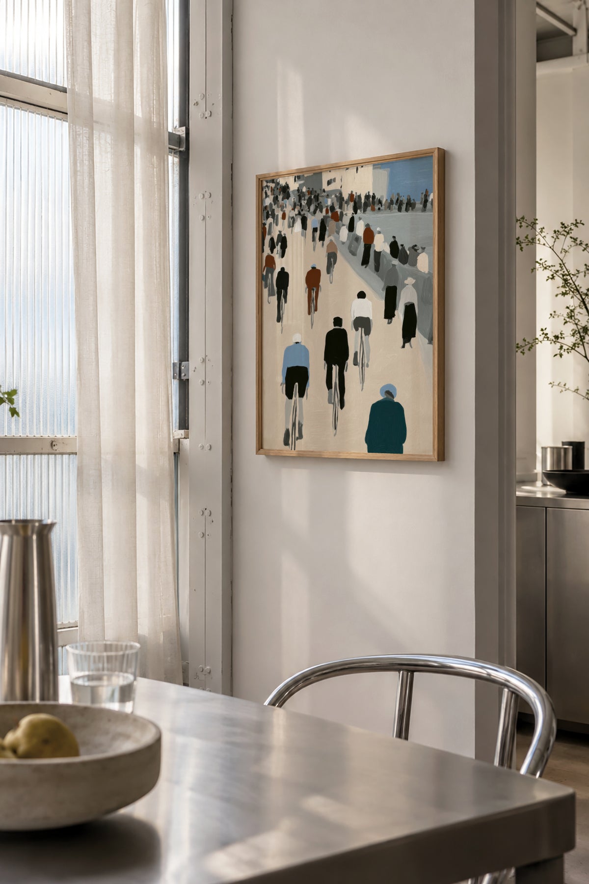 Promenade Cyclists - Framed poster in an interior