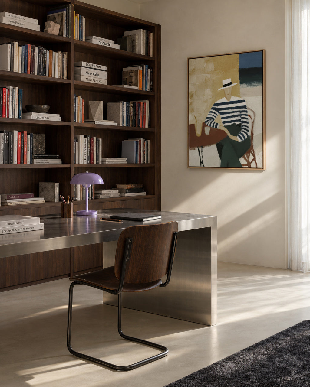 Striped Afternoon - Framed canvas in an interior
