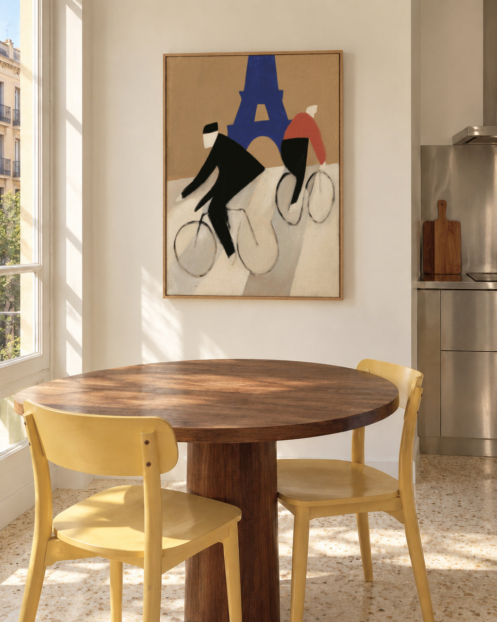 Paris Ride - Framed canvas in an interior