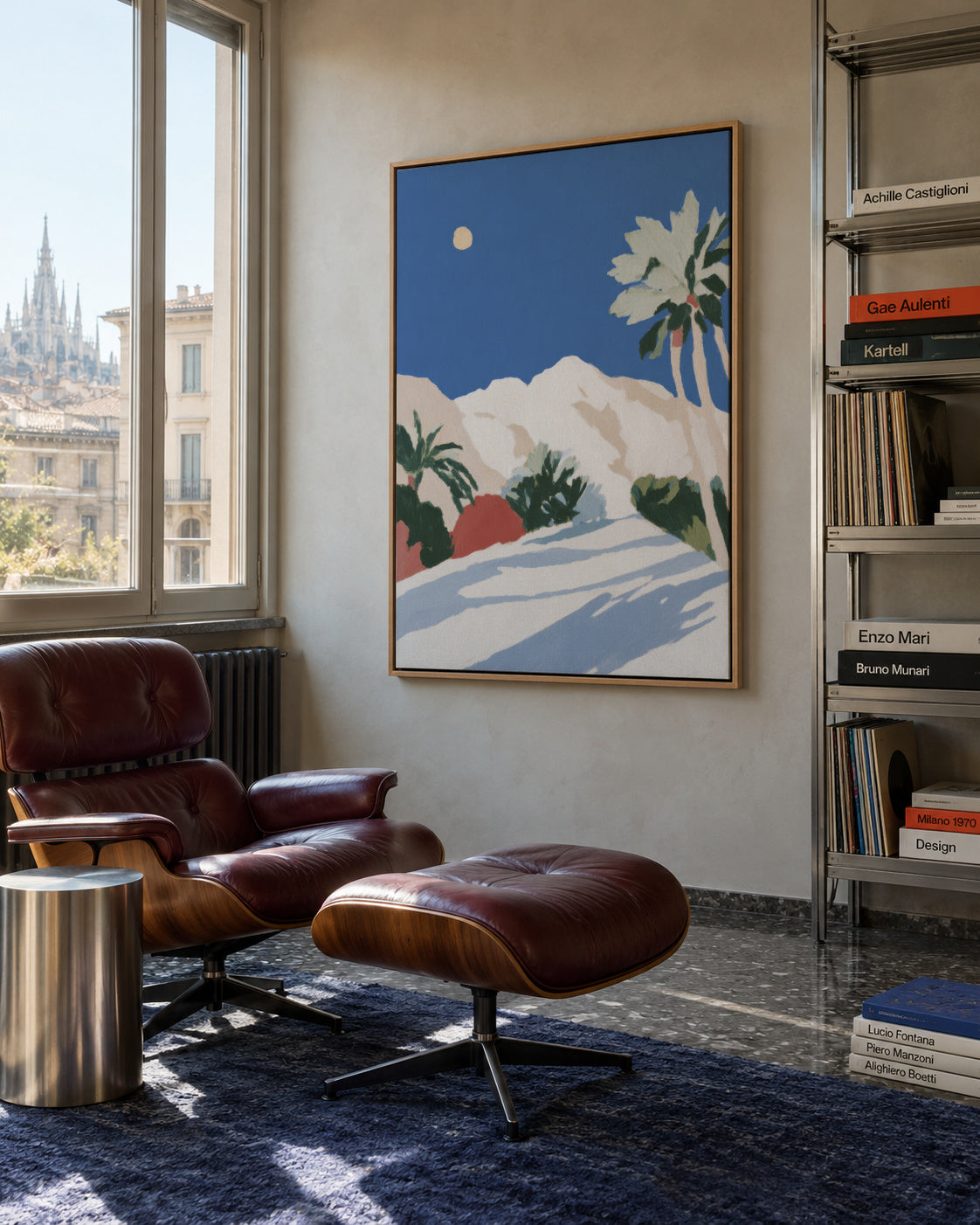 Palm Shadows - Framed canvas in an interior