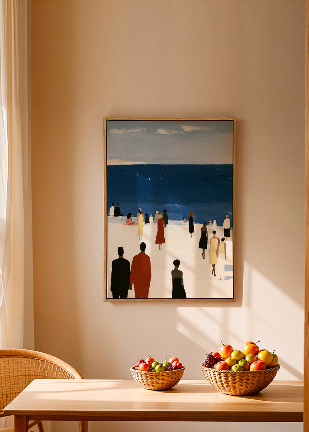 Cuadro de paisaje costero con figuras elegantes – Canvas1