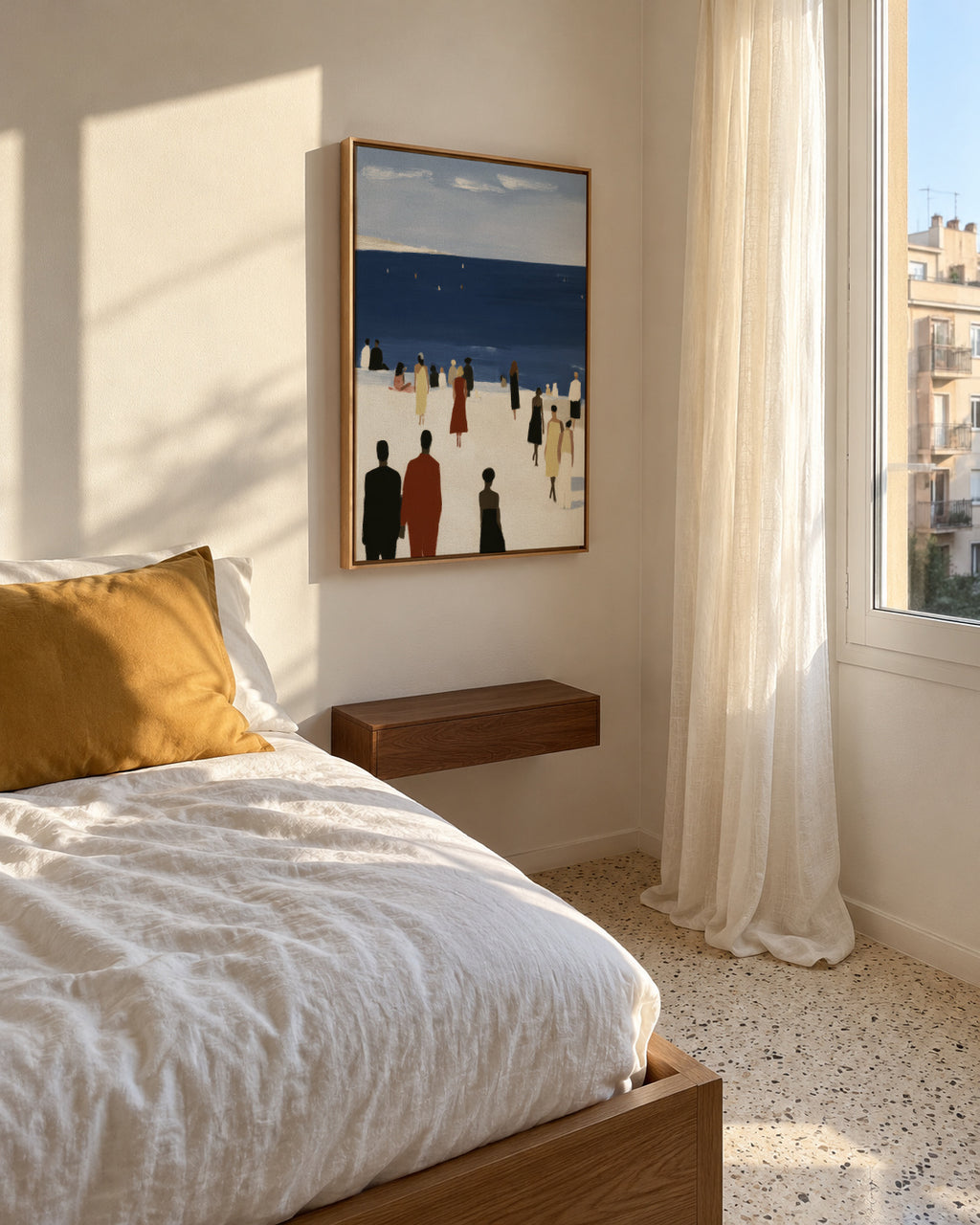 White Shore - Framed canvas in an interior