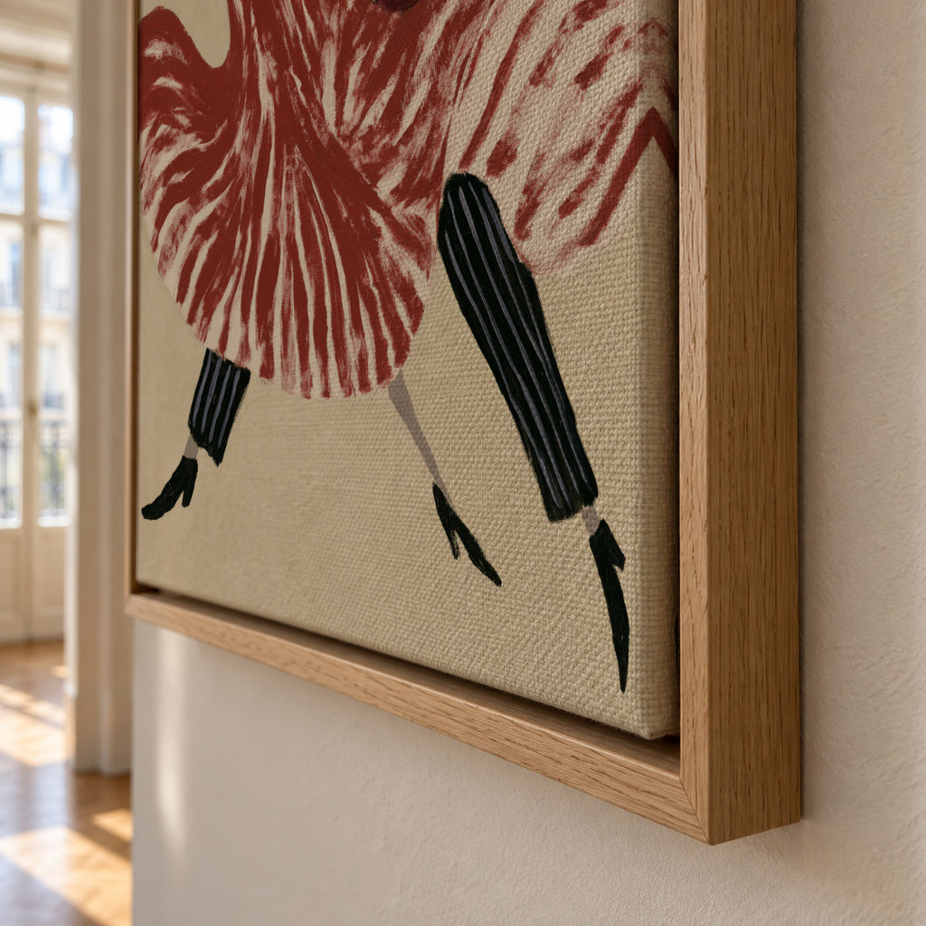 Crimson Dancers - Framed canvas detail