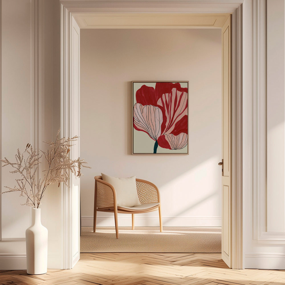 Botanischer Druck: scharlachrote Blütenblätter – Canvas2