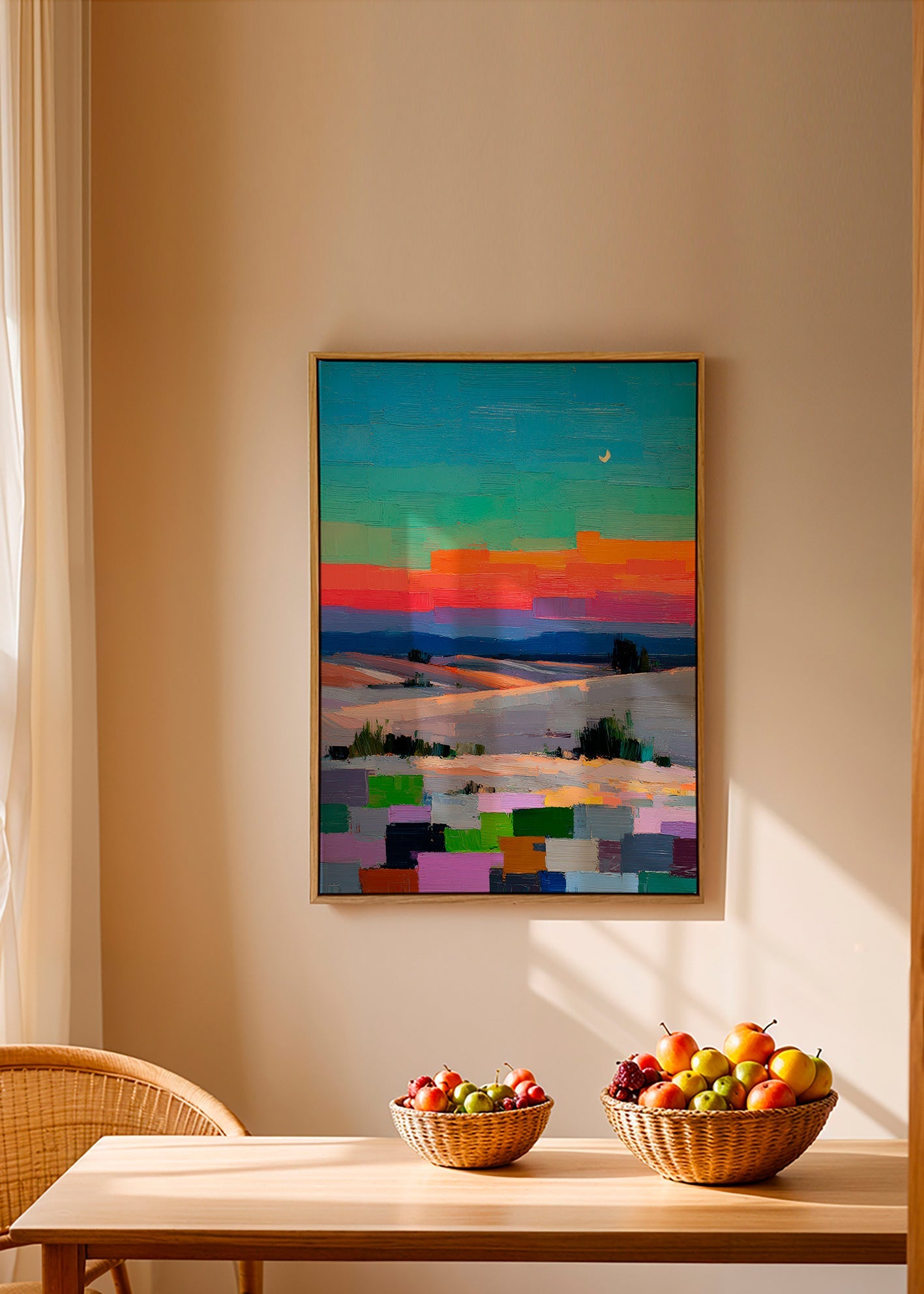 Colorfield Landschaft mit Mond