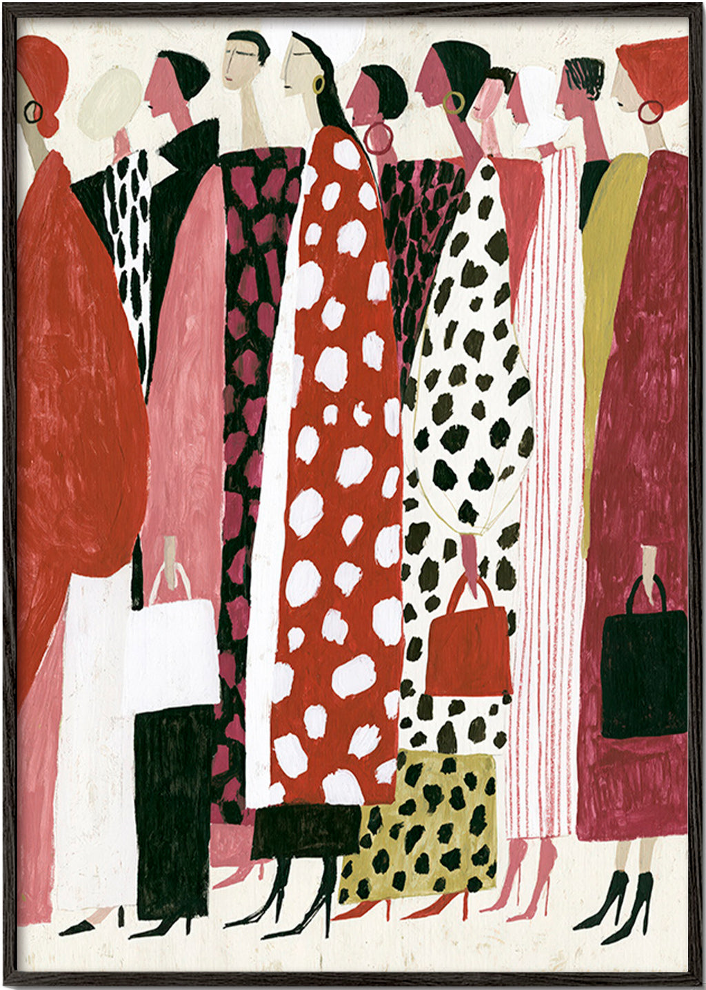 Modeillustration: stilisierte Profilparade