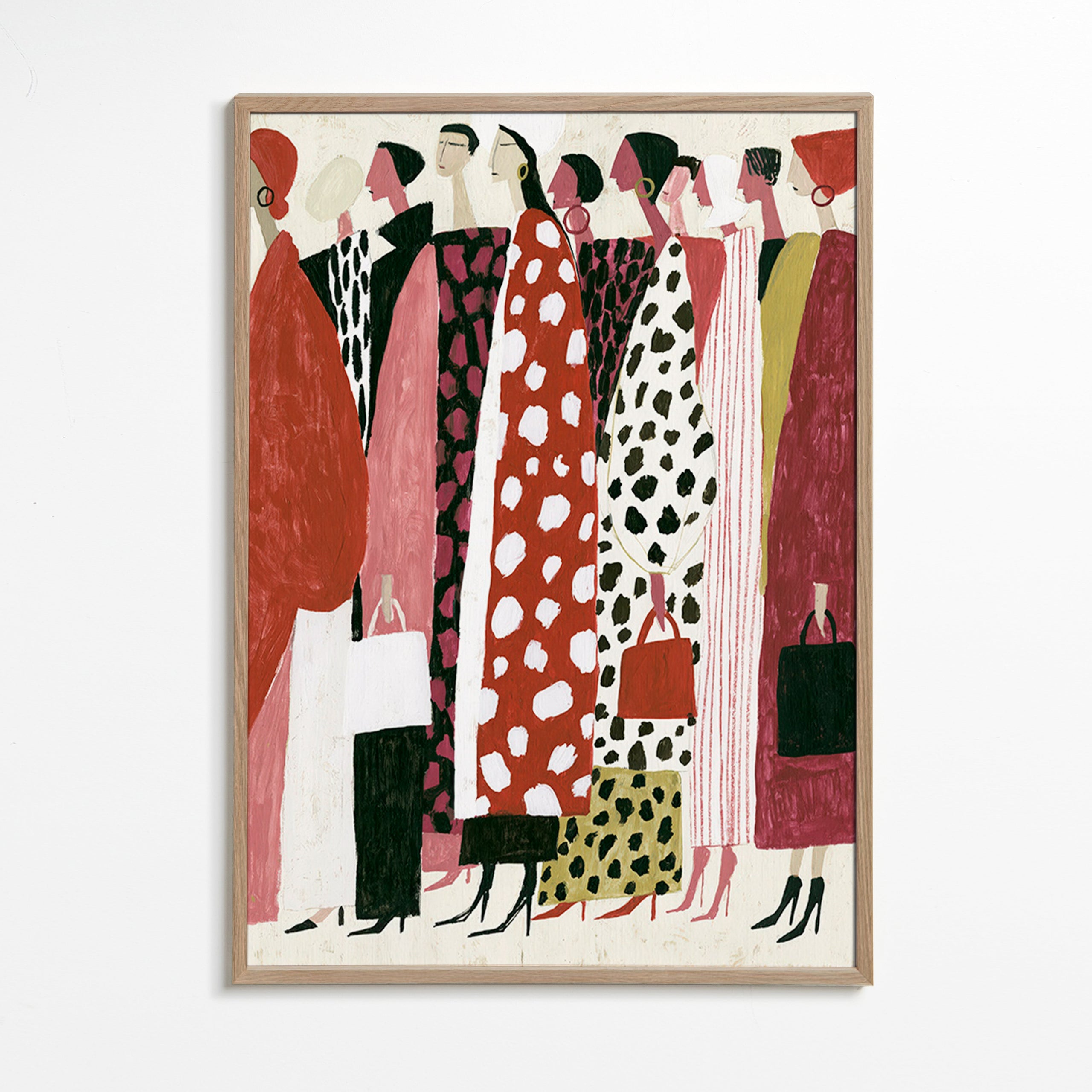 Modeillustration: stilisierte Profilparade