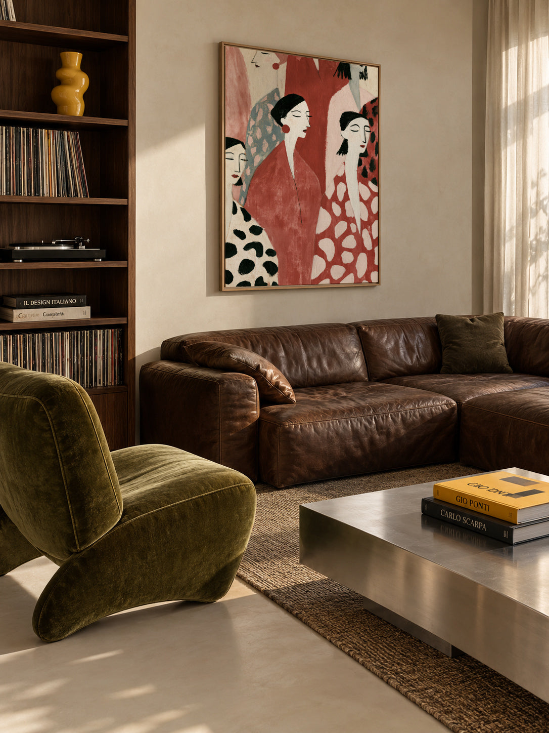Sunday Gathering - Framed canvas in an interior
